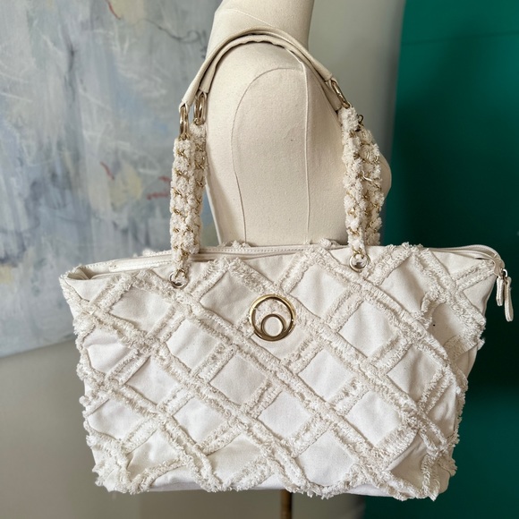 Big‎ Buddha White Canvas Large Shoulder Bag - Picture 1 of 5